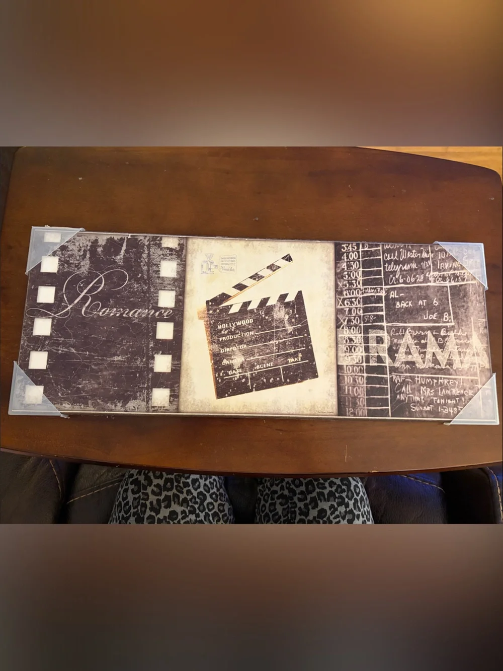 🎥 ⭐️ 🎬 Kirkland’s Cinema Movie Triptych Wall Plaque Hollywood Romance 8x20